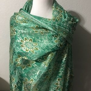 Hand painted silk batik scarf